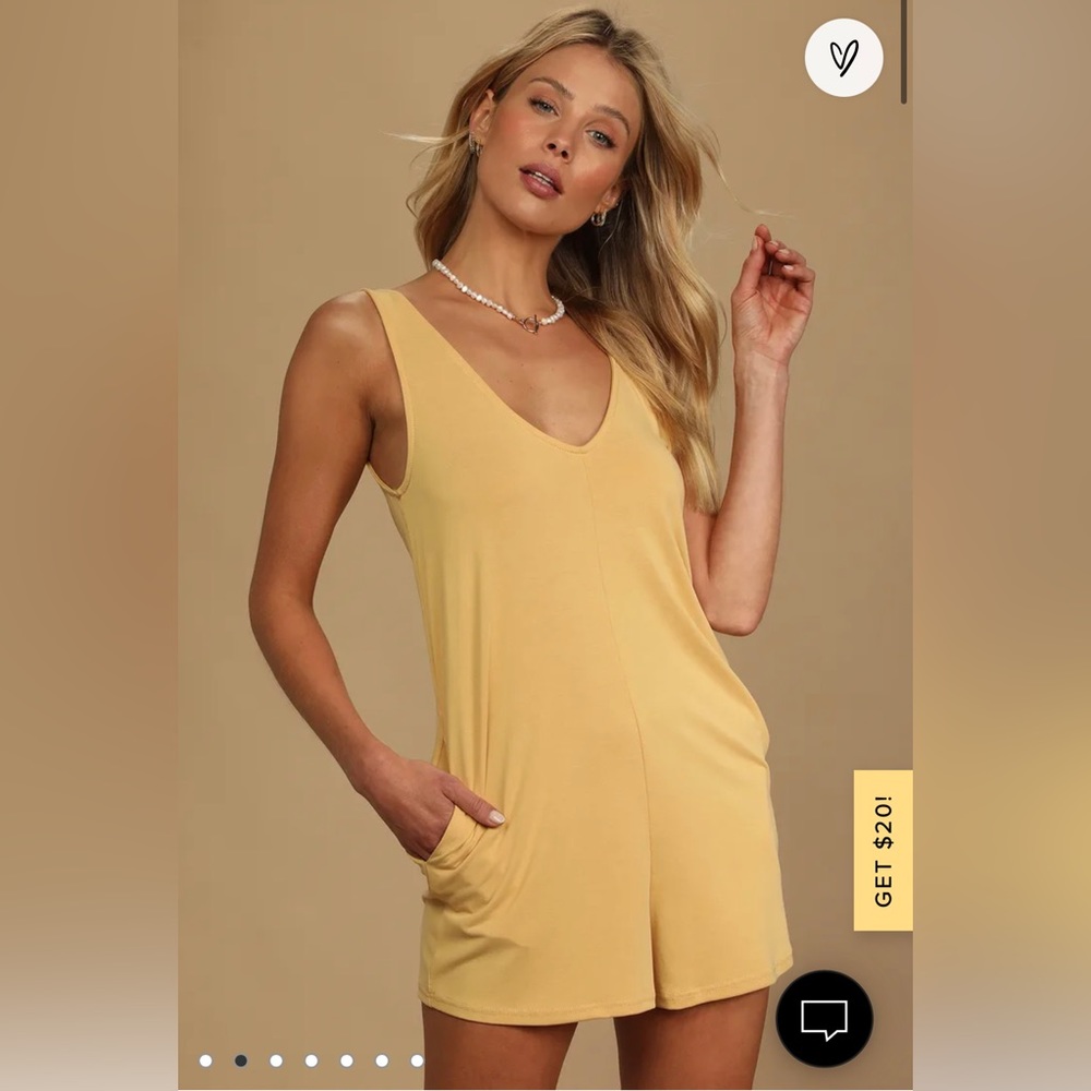 Lulus Bravo to You Yellow Sleeveless Romper in XL